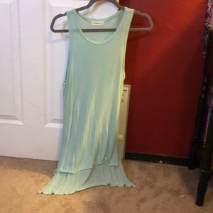 Ginger G real blue high to low tank top